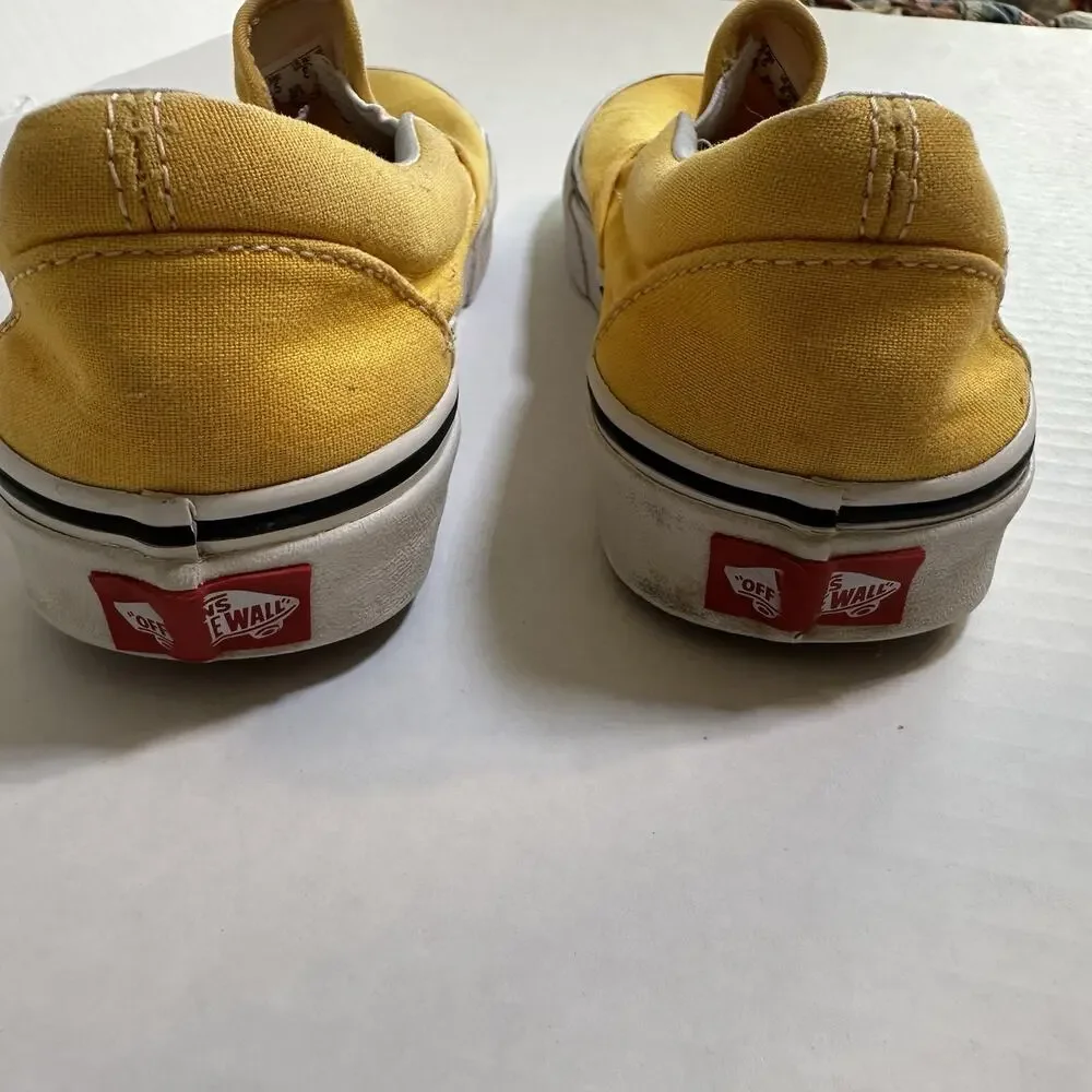 Vans Classic Slip-on Solid Yellow Shoes Sz men's 6.5 /Wo 8 Skate Sneakers Surf